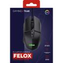 Trust USB optinė žaidimų pelė GXT 109 FELOX 25036, 6400 DPI, 6 mygtukai, optinė, daugiaspalvė ap&scaron;vietimas, 1.5m laidas