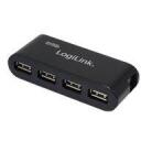 Logilink USB keskjaam UA0085, 4 x USB 2.0, 480 MBit/s, toiteadapter, must
