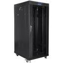 Lanberg Rack kapp 19" vabalt seisv 27U/800x1200, FF01-8227-12BL, RAL 9004, 4 jahutusventilaatorit, LCD, klaasuksed