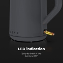 Elektriskā tējkanna 2200W 1.5L dubultsienu konstrukcija Strix termostats automātiska izslēg&scaron;anās aizsardzība pret sauso darbību AEK0004 Aeno