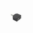 Sbox Audio adapter AD.3.5-2X3.5, 3.5mm M, 2x3.5mm F, nikeldatud pistikud, must v&auml;rv