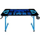 Subsonic Spēļu galds SA5706-BS1, 750mm, 1200x600mm, tērauds, PVC, melns/zils, augstuma regulē&scaron;ana, austiņu un krūzes turētājs