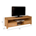 TV galds CHICAGO NEW ar 2 atvilktnēm, 140x40xH45cm, koks: ozolkoa finieris, krāsa: dabīga 84003 Allit