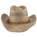 Kovboju salmu cepure 'Brewer', veidojama mala, sviedru lente, R314514, CITS