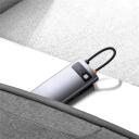 Baseus dokas WKWG070013, 4x USB 3.0, 5V / 3A, 5Gbps, aliuminio lydinys, kompakti&scaron;kas, pilkas