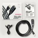 Axagon USB кабель ADR-215, 15м, активный A-M к A-F, 1 x USB 2.0, 1 x USB 3.0, черный