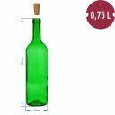 Žalias vyno butelis 0.75 L BROWIN 631481, 8 vnt., 750 ml, žalia