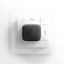 Axagon laadija ACU-PD20 20W, 1x USB-C, must, kiire laadimine, toite kaitse: &uuml;lepinge, &uuml;lekuumenemine, &uuml;lekoormus, l&uuml;his