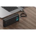 Baseus Amblight akumulators PPLG000101, 30000mAh, 4xUSB, USB-C, 65W, melns, LED displejs, 5 porti
