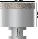Dimanta Caurumzāģis 57mm DrySpeed Best for Ceramic, Mazām leņķa slīpma&scaron;īnām PRO CERAMIC DRY KROŅURBIS, 2608587127, BOSCH
