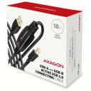 Axagon USB kaabel ADR-210B 10m, aktiivne, USB 2.0 A-M, B-M, 1 x USB 3.0 B, must