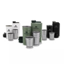 Dovanų rinkinys „Adventure“, degtinės taurės 4vnt 50mL ir kolba 0,23L matinės juodos spalvos „Stanley®“ 2801883035