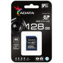 Adata карта памяти ASDX128GUI3V30S-R, 128 ГБ, скорость чтения 100 МБ/с, скорость записи 60 МБ/с, UHS-I, V30, черный/синий