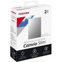 Toshiba Внешний жесткий диск Slim HDTD320ES3EA, 2000 ГБ, 2.5", USB 3.2 Gen 1, Серебристый, аутентификация паролем, NTFS формат