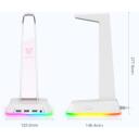 Onikuma ST-2 m&auml;ngustend, ST-2 White, 3x USB2.0, 1x 3.5mm audio v&auml;ljund, RGB valgustus, 384g, 125.6x146.4x277.8mm
