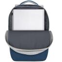 Rivacase Kuprinė 7567GREY/DARKBLUE, 17.3", 150mm, 780g, 1 priekinė ki&scaron;enė, USB prievadas, atsparus vandeniui, 2 &scaron;oninės ki&scaron;enės
