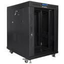 Lanberg Rack kapp 19" vabalt seisv 15U/800x1000, FF01-8015-12BL, RAL 9004, metalltagune uks, 6 jahutusventilaatorit