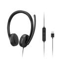 Lenovo K&otilde;rvaklapid 4XD1P83425, USB-A, must, 140g, stereo, 20-20000Hz, 116dB, sisseehitatud mikrofon, juhtimisseade