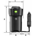 Manta Invertors MPI201C, 150W, 12V, 230V, 1xES, 1xUSB-A 18W, 2xUSB-C PD30W, pārslodzes, īsslēguma, pārkar&scaron;anas aizsardzība