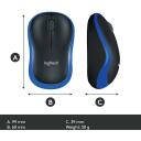 Logitech USB optinė pelė M185/MĖLYNA 910-002239, 1000DPI, 3 mygtukai, 10m belaidžio ry&scaron;io diapazonas, AA baterija, ergonomi&scaron;ka