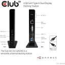 Club3D dokk CSV-3242HD, 6 x USB, 1 x RJ45, 1 x Audio, 1 x Mic, 1 x DVI, 1 x HDMI, 10/100/1000 Mbit/s