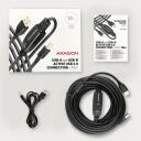 Axagon USB kaabel ADR-210B 10m, aktiivne, USB 2.0 A-M, B-M, 1 x USB 3.0 B, must