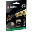 Emtec microSDXC 64GB UHS-I U3 V30 A1 ECMSDM64GXC10SP, 64GB, 100MB/s, 50MB/s, UHS-I, V30, adapter kaasas