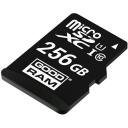 Goodram m&auml;lukaart microSD M1AA-2560R12, 256GB, UHS-I, 100MB/s, 10MB/s, SD adapter, must, l&ouml;&ouml;gikindel, veekindel