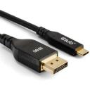 Club3D kabelis USB Type-C uz DisplayPort 2.1 CAC-1559 1m, melns, 4K240Hz, 8K60Hz, 10K60Hz, 80 Gbps