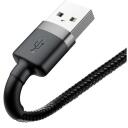 Baseus Cafule USB Lightning kabelis CALKLF-BG1, 1m, 2.4A, USB, Lightning, aliuminis, nailonas, TPE, greitas įkrovimas