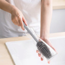 Silikona pudeļu tīrī&scaron;anas birste ar garu rokturi, Geko Home, GH01-108, 31 cm, pelēka