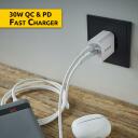 Intenso maitinimo adapteris USB-A/USB-C/7803012, Įėjimo įtampa 100-240 V, Maksimali i&scaron;ėjimo įtampa 20 V, 2 i&scaron;ėjimai