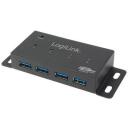 Logilink USB 3.0 mezgls UA0149, 4x USB 3.0, 5 Gbit/s, strāvas adapteris iekļauts, karstā pieslēg&scaron;ana