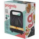 Progress 3 in 1 uzkodu gatavotājs EK6666PVDE, 700W, 5 vafeļu, siltumizolēts rokturis, nepiedego&scaron;s pārklājums