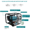 Benzīna ūdens sūknis KS 80 4850W, 60000l/h, KONNER & SOHNEN