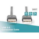 Digitus USB 2.0 savienojuma kabelis AK-300101-018-S, 1.8m, melns, veidots, 4 pin USB Type A - vīrie&scaron;u