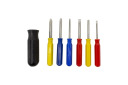 Mini Screwdriver Set, WMC TOOLS, WMC-711A07, 7 pcs, plastic handle, 35 mm rods