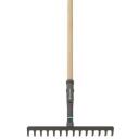 Gardena Rake PureLine 36cm 7028401, 14 terasest harja, 36cm t&ouml;&ouml;laius, puidust vars