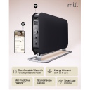 Конвекционный обогреватель мощностью 1200 Вт с WiFi управлением стальной передней панелью и LED дисплеем черный CO1200WIFI3BLACK GEN3 Mill