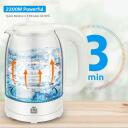 Forme Tējkanna FKG-102, 1,7l, 1850-2200W, Slēptais sildī&scaron;anas elements, Zila LED apgaismojums, 360&deg; pagrie&scaron;ana