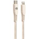 Tellur USB kabelis, TLL155451, 100cm, 2,4A, līdz 20W, Krēma, Kvie&scaron;u salmu &scaron;ķiedra