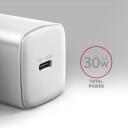 Axagon laadija ACU-PD30W 30W, 1x USB-C, kiire laadimine, valge, toiteadapter, CE, RoHS