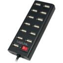 Logilink USB centrmezgls 13-portiem UA0126, 13 x USB 2.0, 480 Mbit/s, pārslēgs, pārslodzes aizsardzība