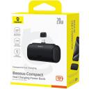 Baseus Powerbank P10068306113-00, 5000mAh, 20W, USB-C, melns, 5V=2.4A, 18Wh, 2 virzienu ātrā uzlāde