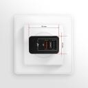 Axagon įkroviklis ACU-QS24 24W, 2x USB QC3.0, 5V-1.2A, 100-240V, juodas, energijos apsauga