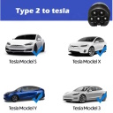 EV Charge adapteris iš Type 2 kištuko į Tesla AC įvadą, 32A Mode 3 kintamosios srovės (AC) įkroviklio adapteris