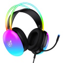 Onikuma X25 Gaming Headphones vadu spēļu austiņas 50 mm skaļruņi RGB LED apgaismojums ergonomisks dizains visos virzienos trok&scaron;ņu slāpējo&scaron;s mikrofons 3.5 mm + USB kabelis melns