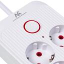 Maclean pagarinātājs MCE389 W, 6x F, 4x USB-A, 1x USB-C, 2500W, 1.5m, balts
