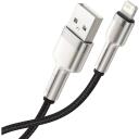 Baseus USB kabelis Lightning CALJK-A01, 1m, 2.4A, 480MB/s, cinko aliuminio + nailono pintas