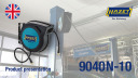 Hose reel, HAZET, 9040N-10, 15 m, automātiska, 10 mm diametrs, melns, droša uzglabāšana